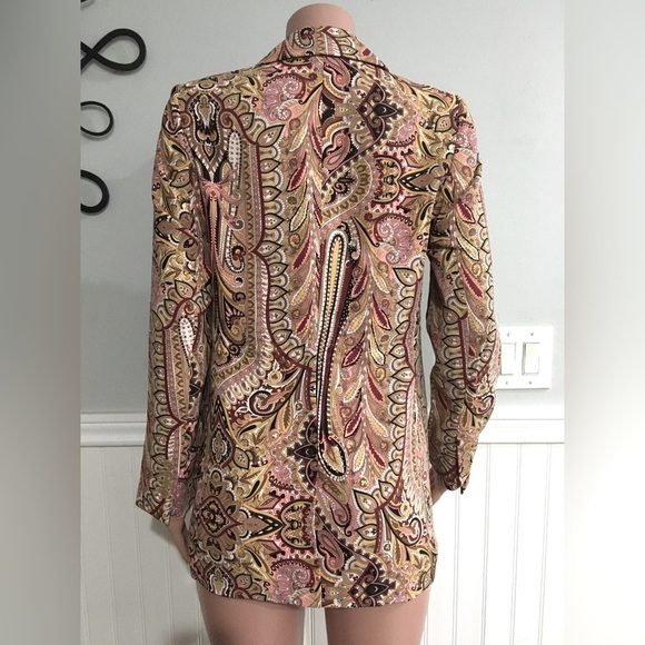 Express NWT Paisley One Button Boyfriend Blazer Cinched Waist String size Small - Picture 6 of 14